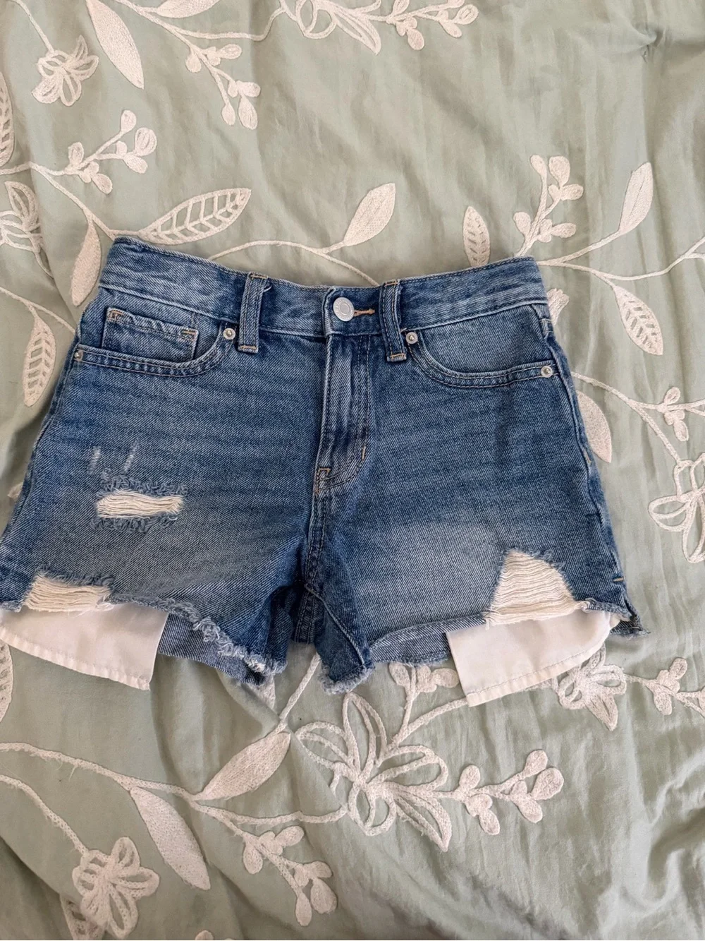 Old Navy Blue Distressed Denim Shorts